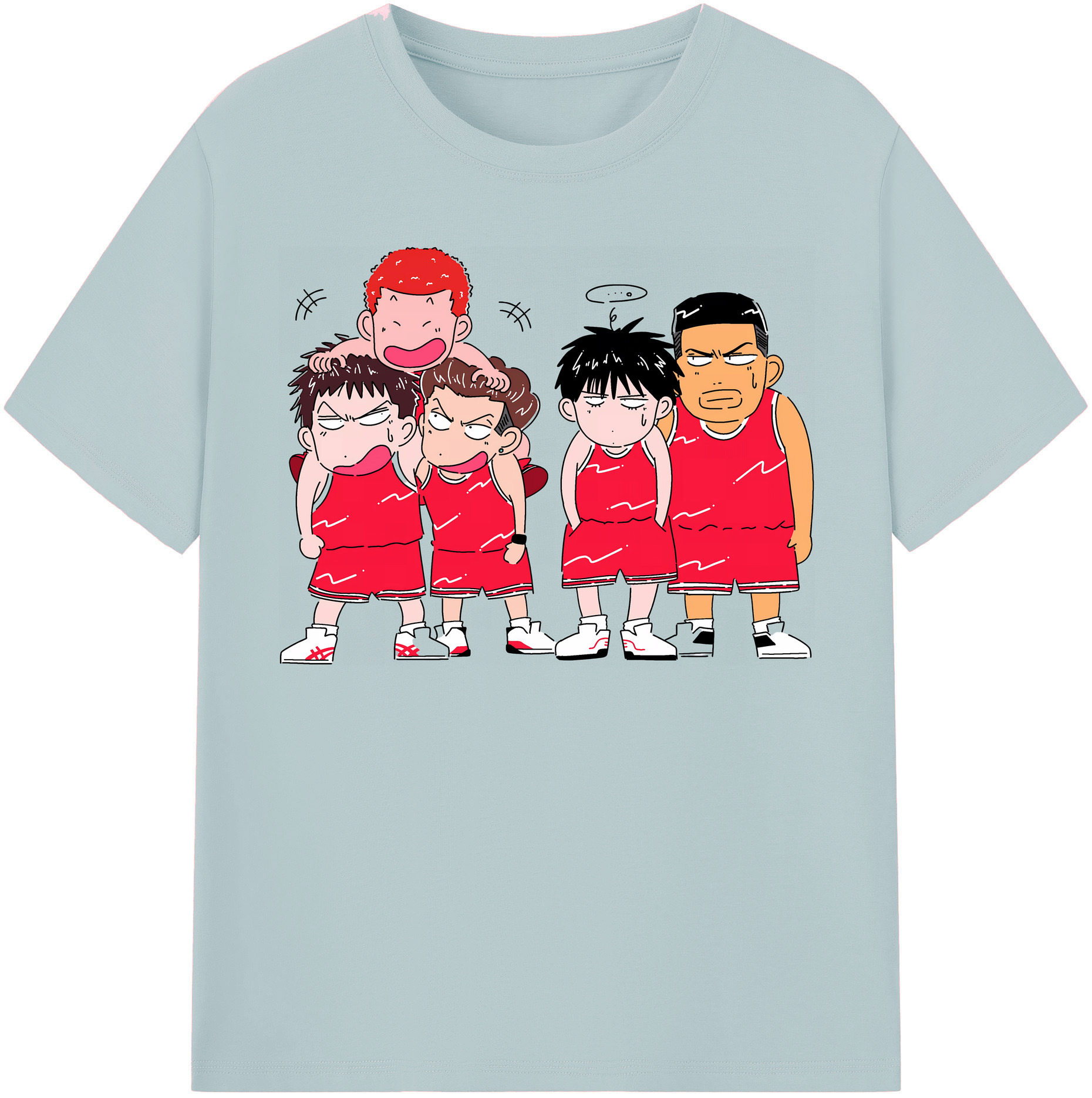 SLAM DUNK／スラムダンク 綿100％半袖Tシャツ（フロントプリント）